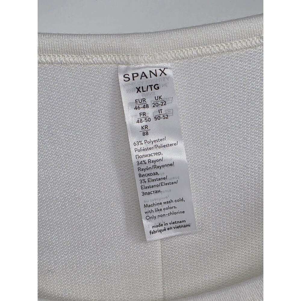 NWT Spanx Perfect Length Top Dolman Sweatshirt Powder White Size XL - Picture 5 of 6